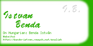 istvan benda business card